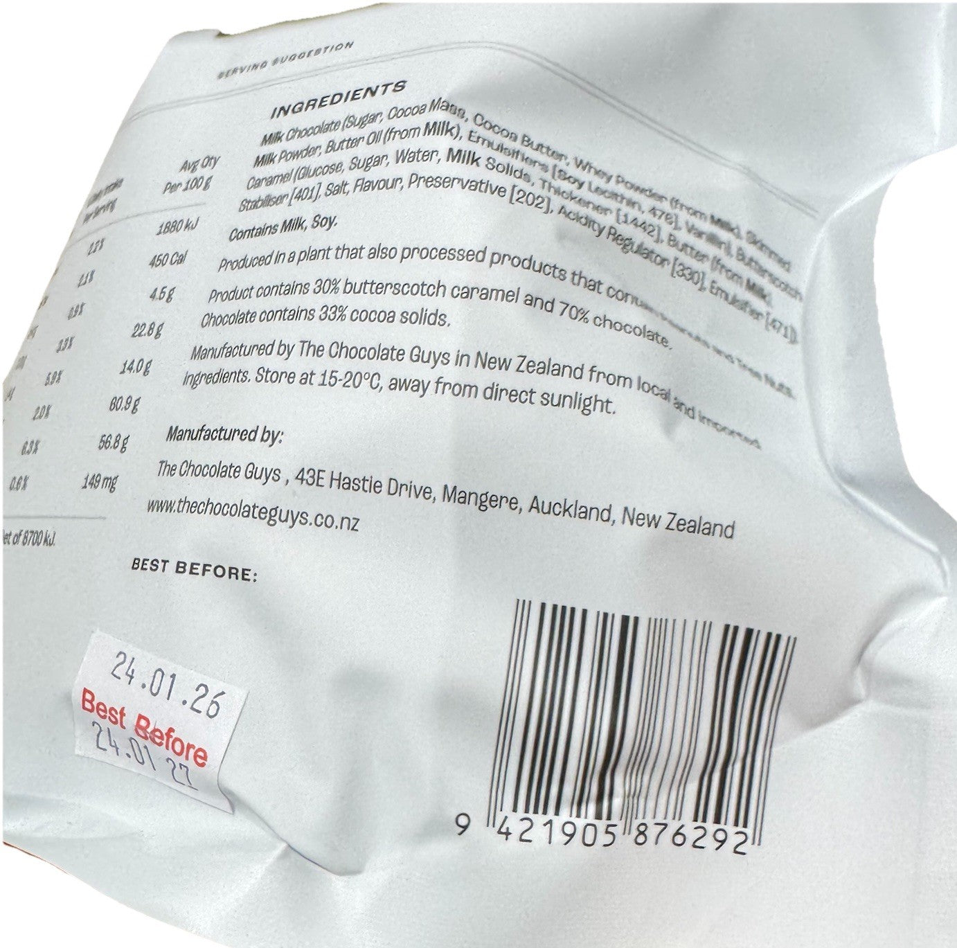 The Chocolate Guys Butterscotch Chocolates 500g Creamy Butter and Sweet Caramel