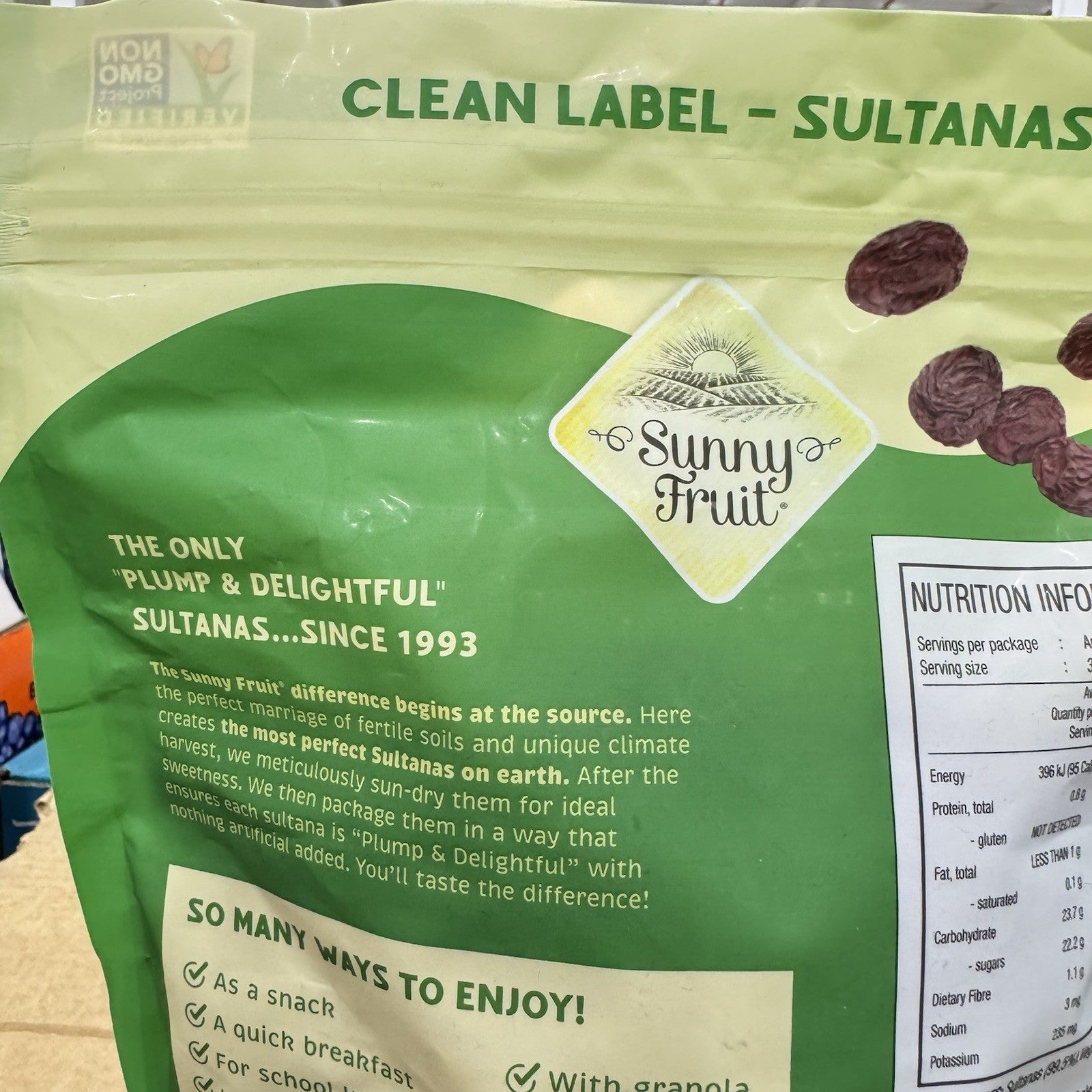Sunny Fruit Sultanas 2kg Gluten Free Nut Free Vegan Friendly Dessert NON-GMO