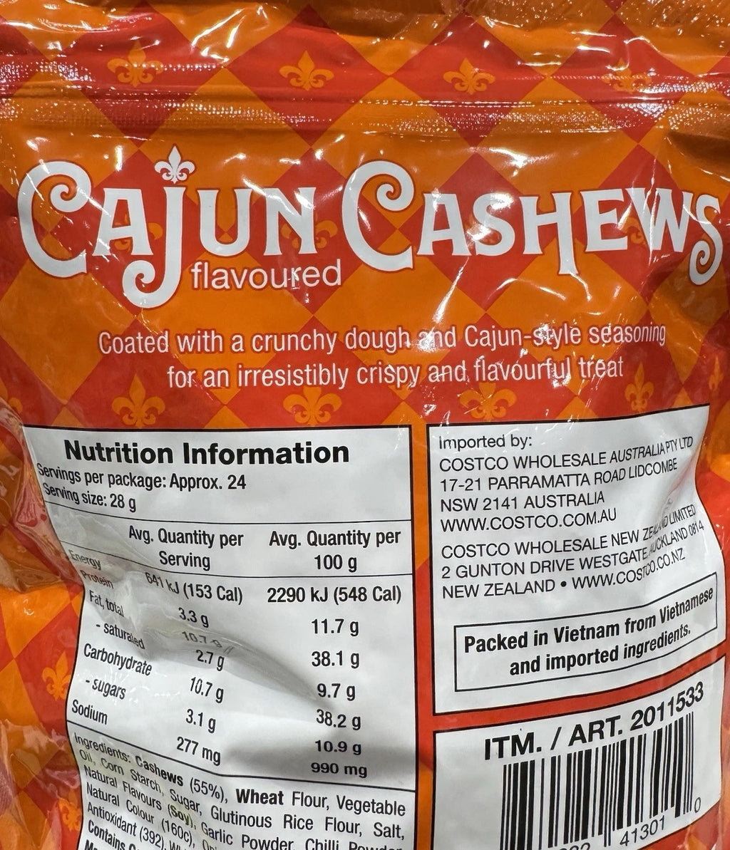 Cajun Cashews Crispy Cracker Coating 680g Crunchy Flavoured Nuts Snack Pantry