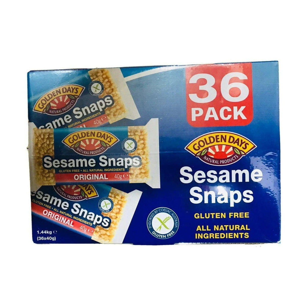 Golden Days Sesame Snaps Natural Ingredient Gluten Free KidSnack 36x40g