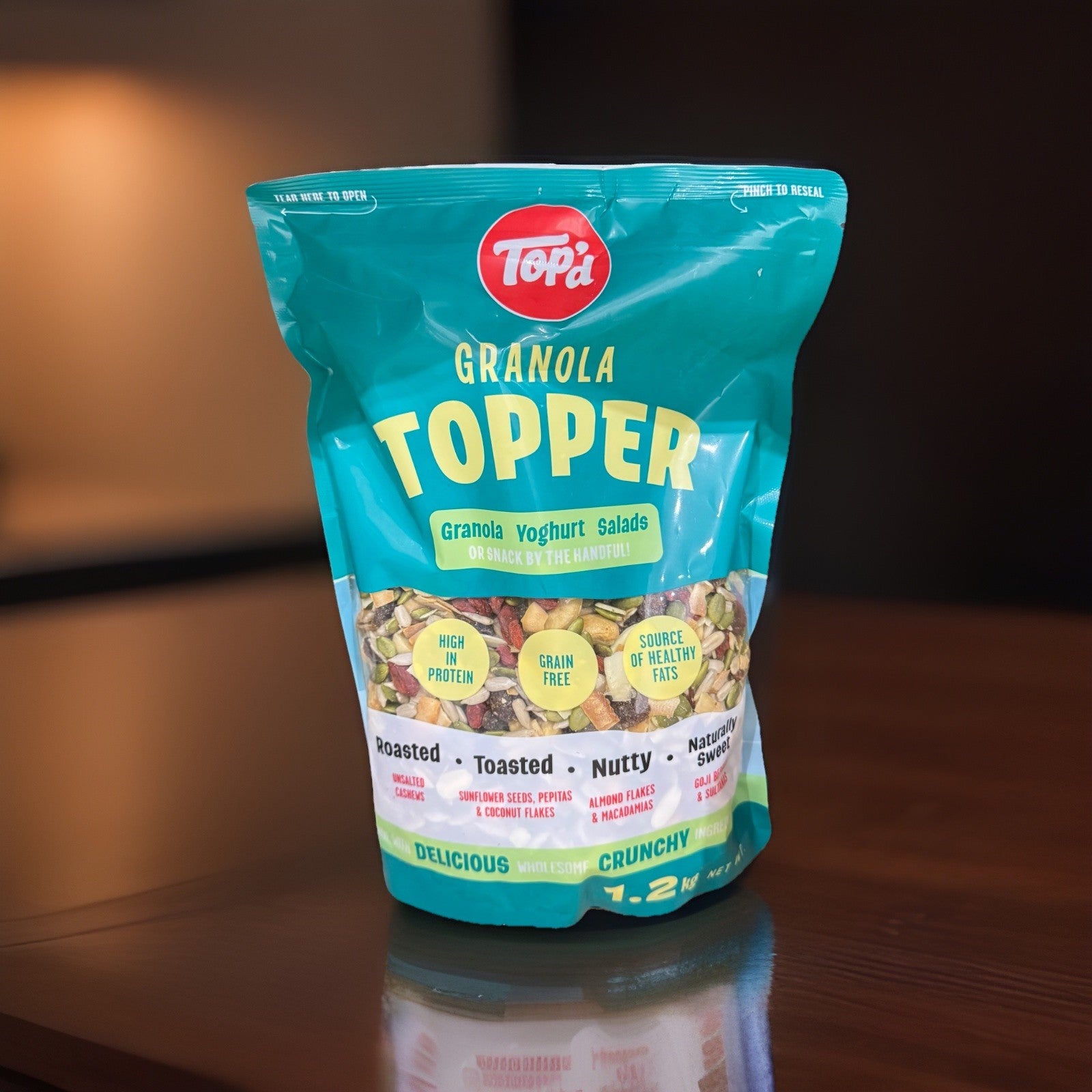 Top’d Granola Topper1.2KG,Grain Fress,Cashews Almond,Macadamias,Sunflower Seeds