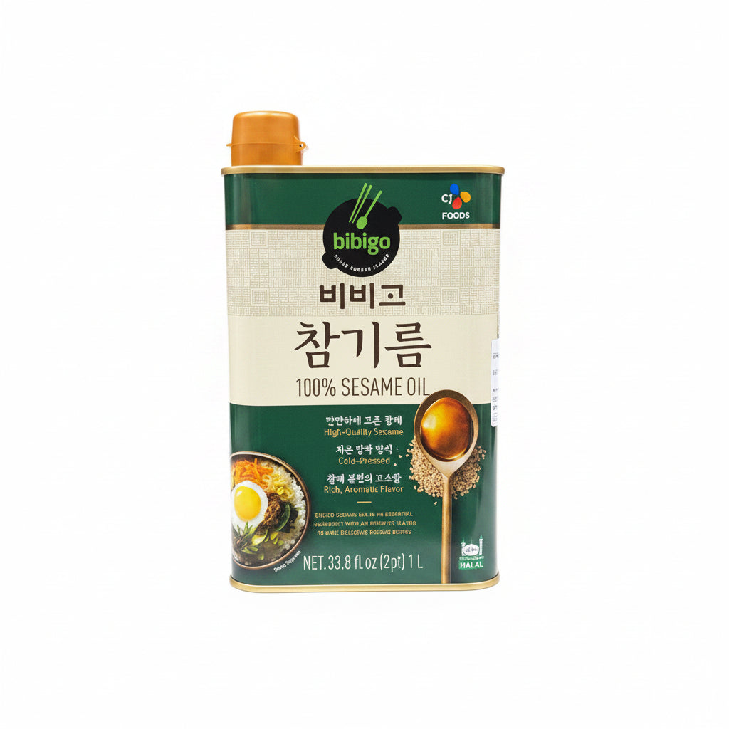 CJ Bibigo 100% Pure Sesame Oil 1L Cold Pressed Halal Certified Korean Sesame Oil