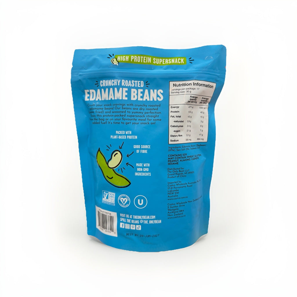The Only Bean Crunchy Roasted Edamame Beans 510g Protein Snack Non-GMO Vegan