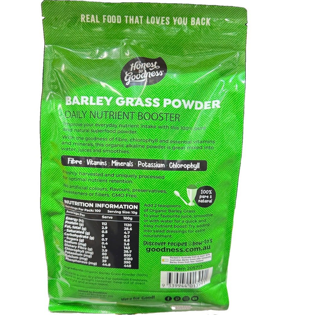 Honest To Goodness Organic Australian Barley Grass Powder 1kg Superfood Pure