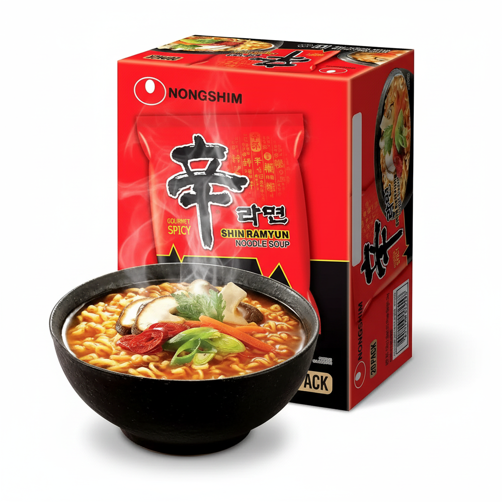 Nongshim Shin Ramyun Spicy Instant Korean Noodles Soup Spicy 120g x 20 Pack