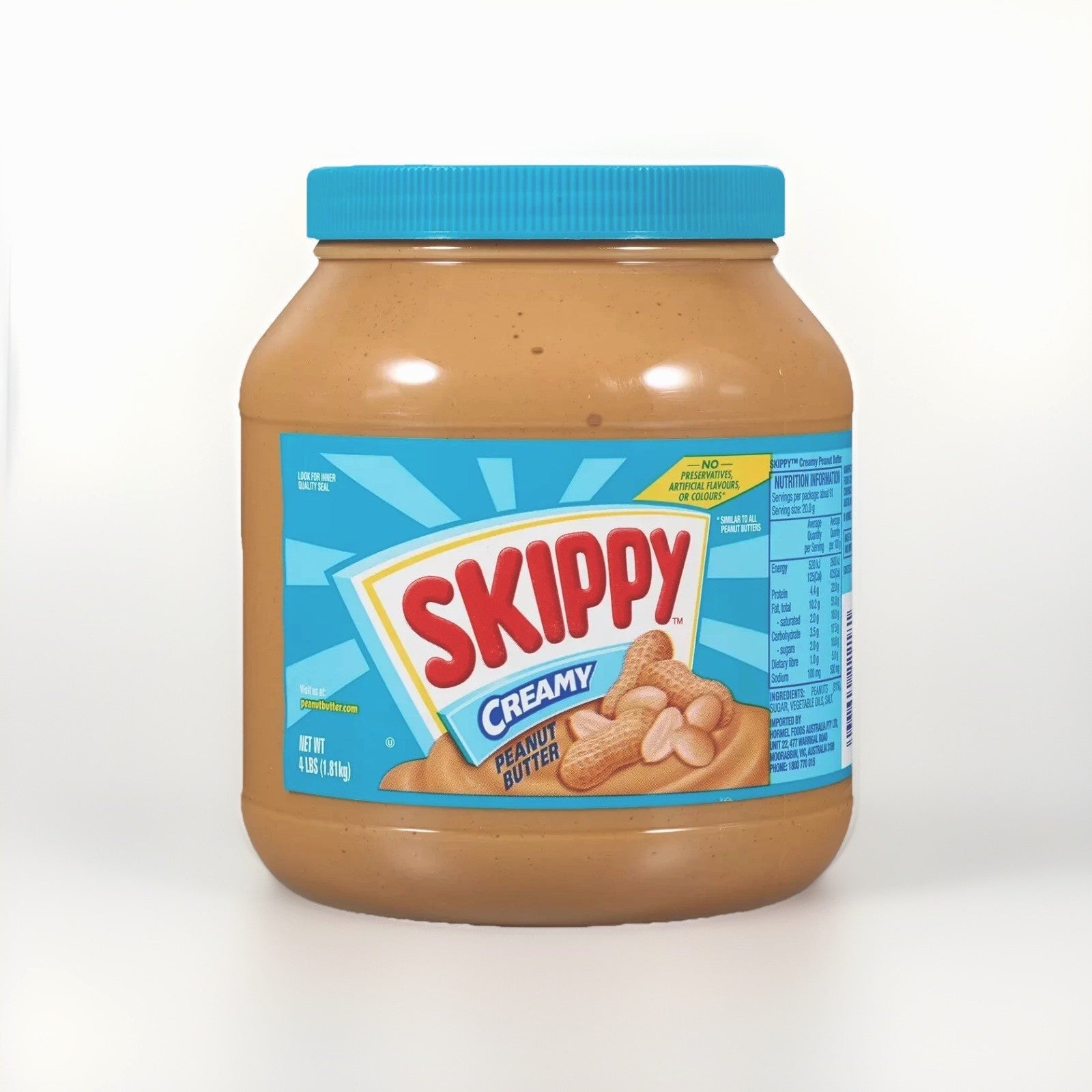 1.81 KG x Skippy Creamy Peanut Butter Delicious Tasty Smooth Spread PB Bulk Jar