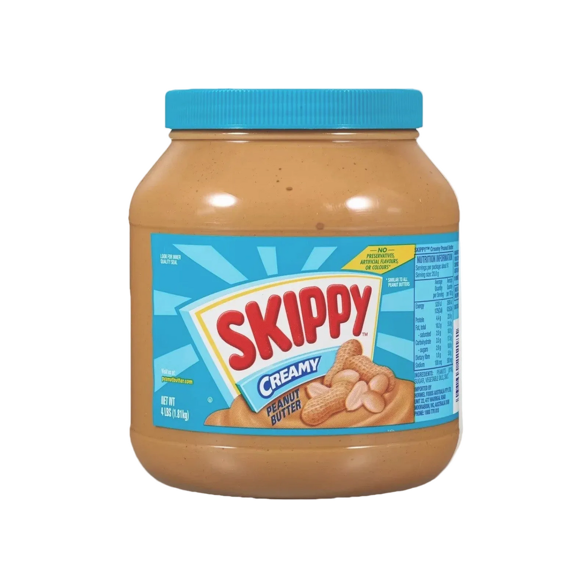 1.81 KG x Skippy Creamy Peanut Butter Delicious Tasty Smooth Spread PB Bulk Jar