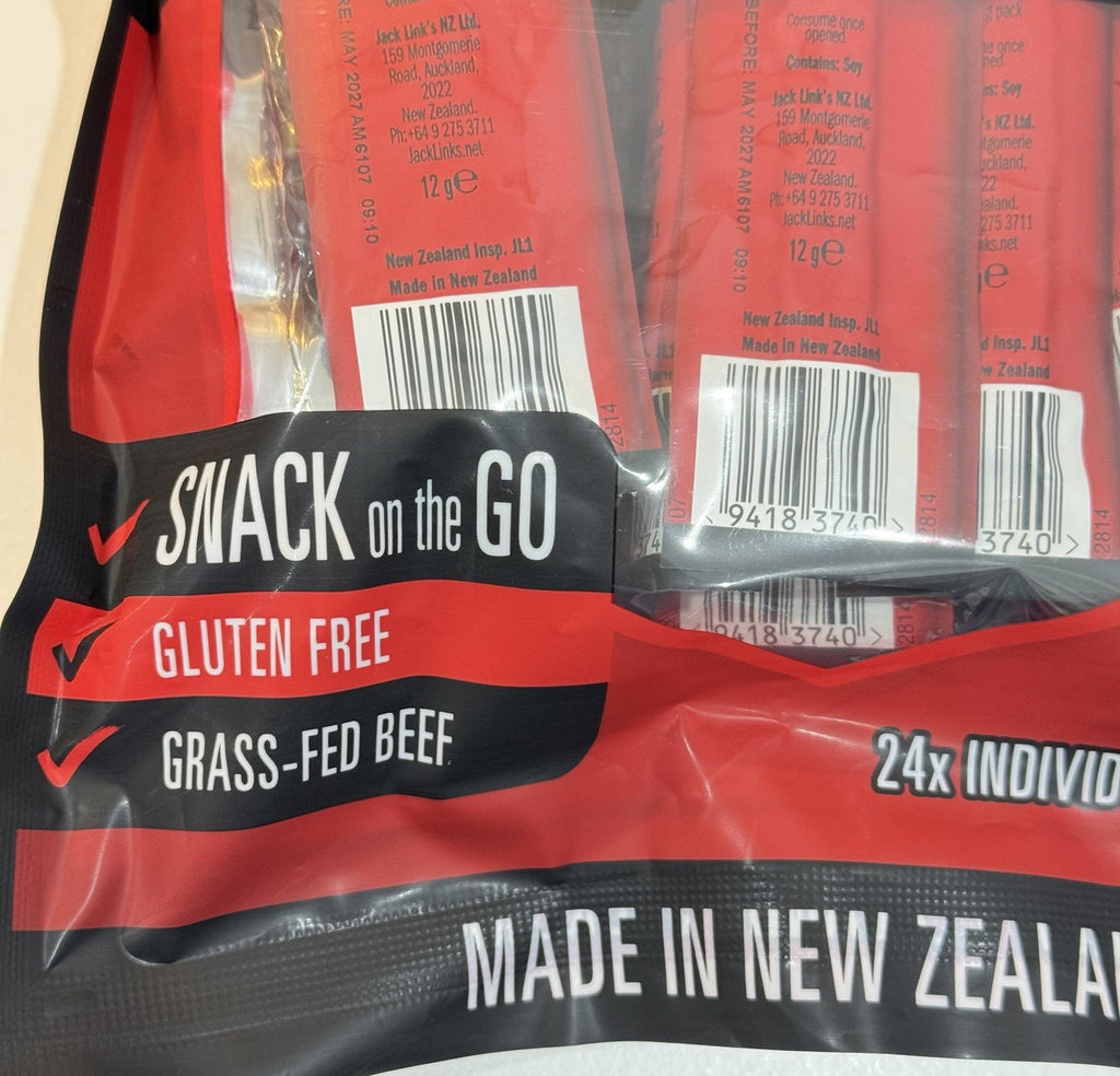 2 x Jack Link's Original Beef Jerky Stick 24x12g Protein Smoked Meat Snack 288g