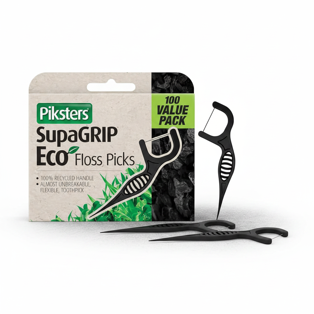 SupaGRIP Eco Floss Picks Pack of 200 Dental Flossers Oral Care Tooth Picks