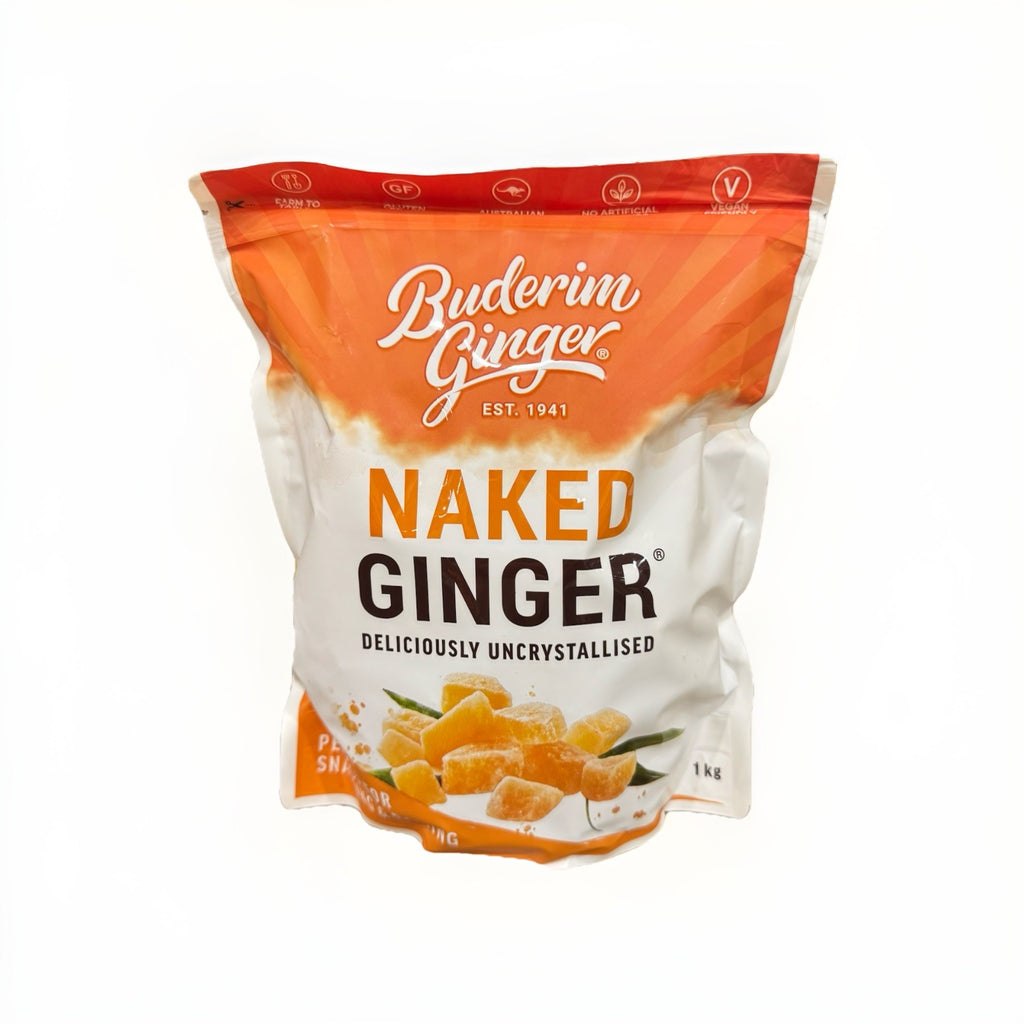 3PACK x Buderim Ginger Naked Ginger Deliciously Uncrystallised 1kg Perfect Snack