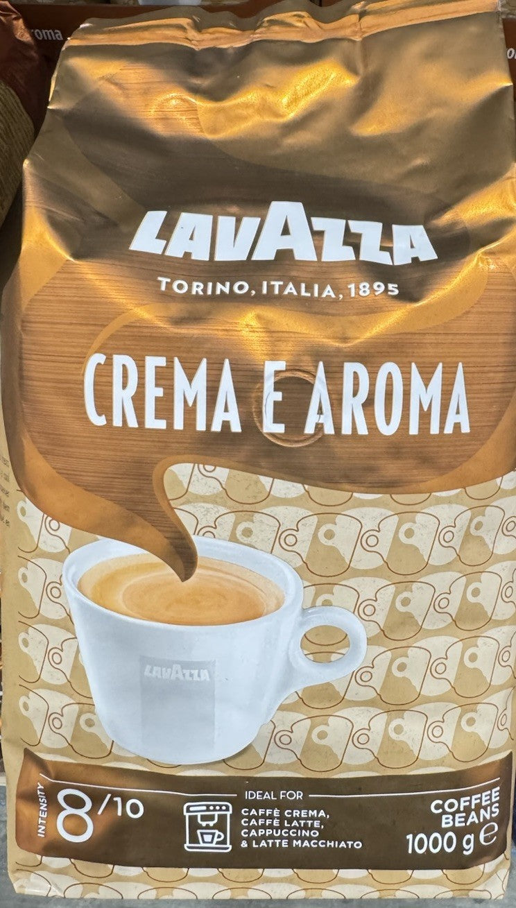 Lavazza Crema E Aroma, Medium Roast Coffee Beans 1kg Arabica & Robusta