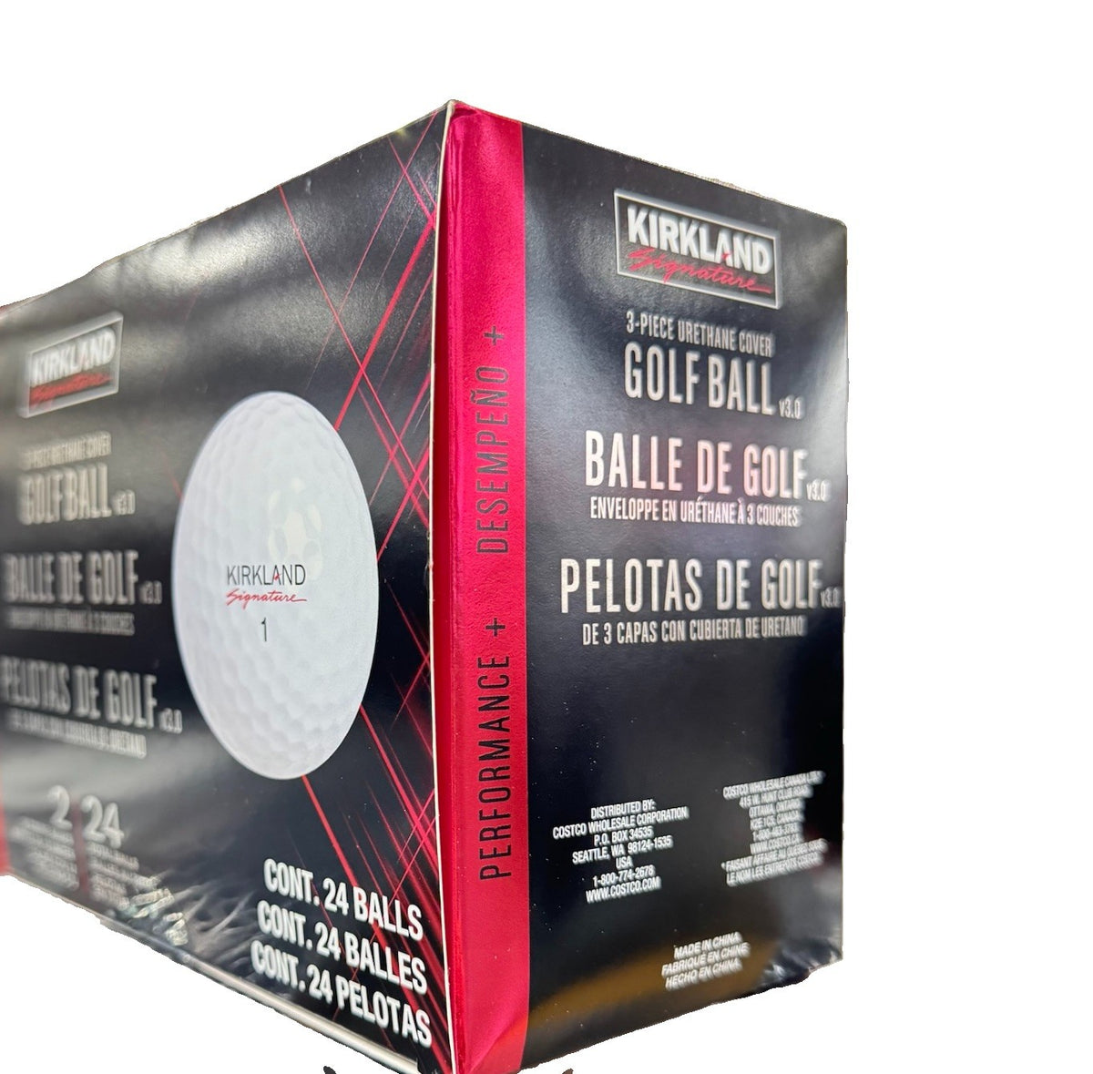 KIRKLAND SIGNATURE Performance+ v3.0 Golf Balls 3-Piece Urethane White - 24 Pack