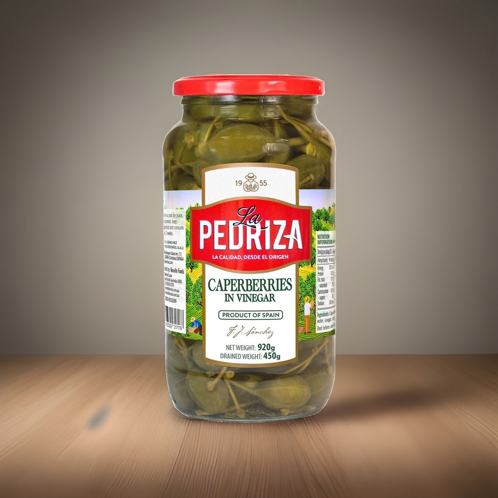 La Pedriza Caperberries In Vinegar, Of Spain, (Net & Drained Weight 920g & 450g)
