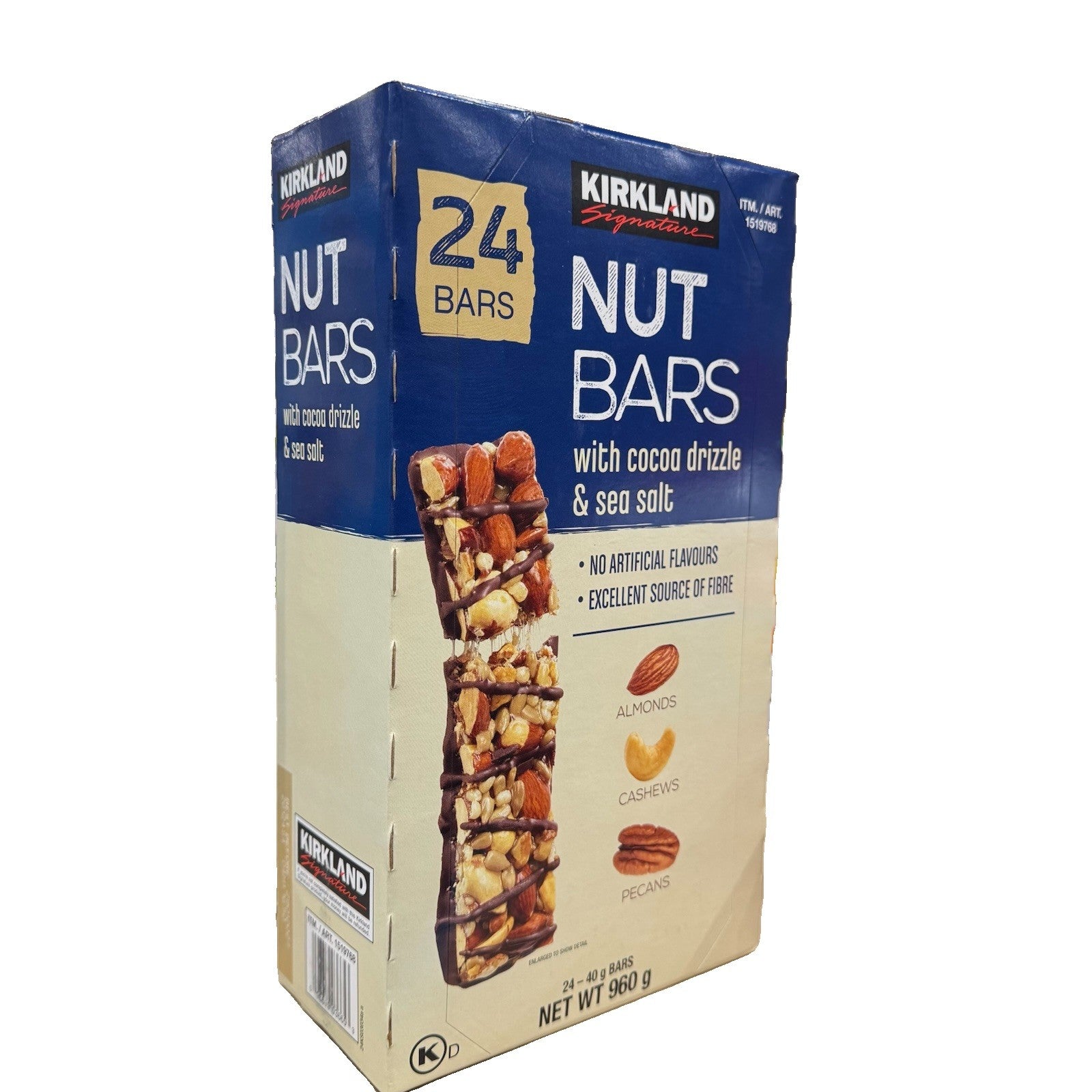 Kirkland Signature Nut Bars with cocoa drizzle & sea salt 960g (24 Bars x 40g)
