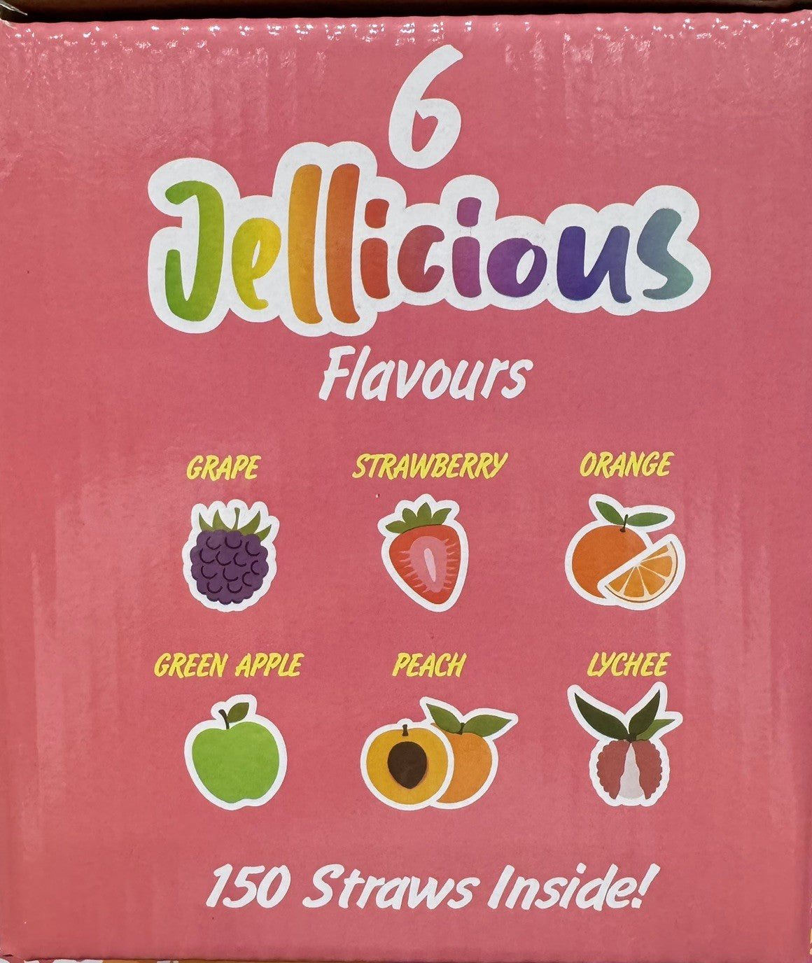 We Crush On 6 Fruit Jelly Straws Sticks 3kg, 150-Pack, Fun & Fruity Chewy Treats
