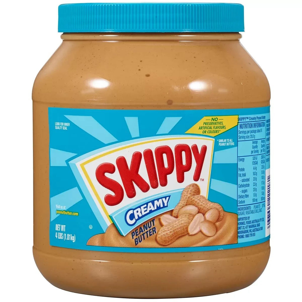 1.81 KG x Skippy Creamy Peanut Butter Delicious Tasty Smooth Spread PB Bulk Jar