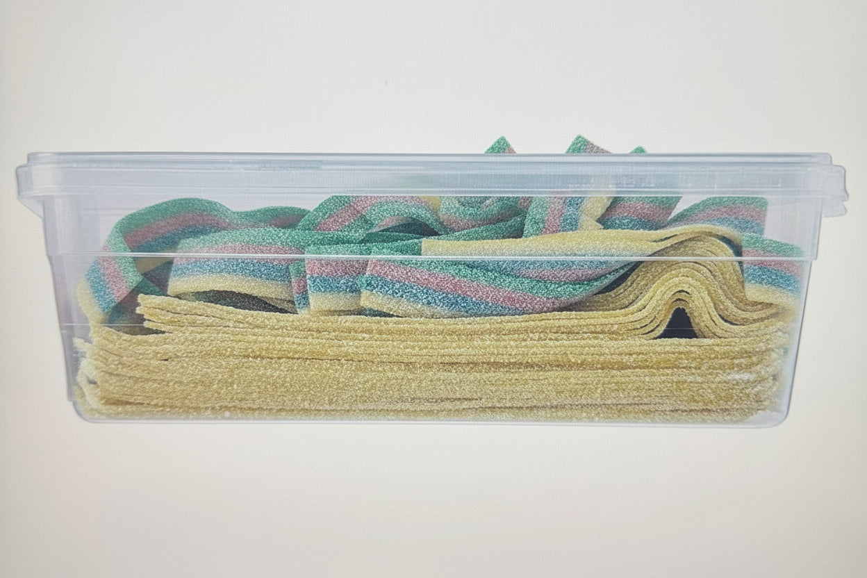 Fini Fantasy Belts  1.2kg Sour Rainbow Flavoured Kids Sweet Candy Lollies Snack