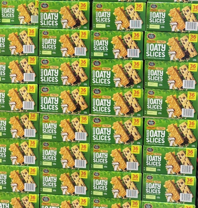Mother Earth Baked Oaty Slices 36 Bars 1.44kg, Golden Oats & Choc Chip