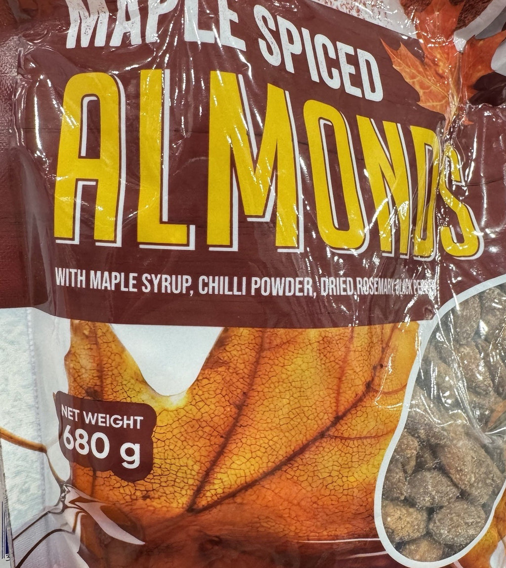 Maple Spiced Almonds 680g Maple Syrup BlackPepper Chilli Power Dried Rosemary