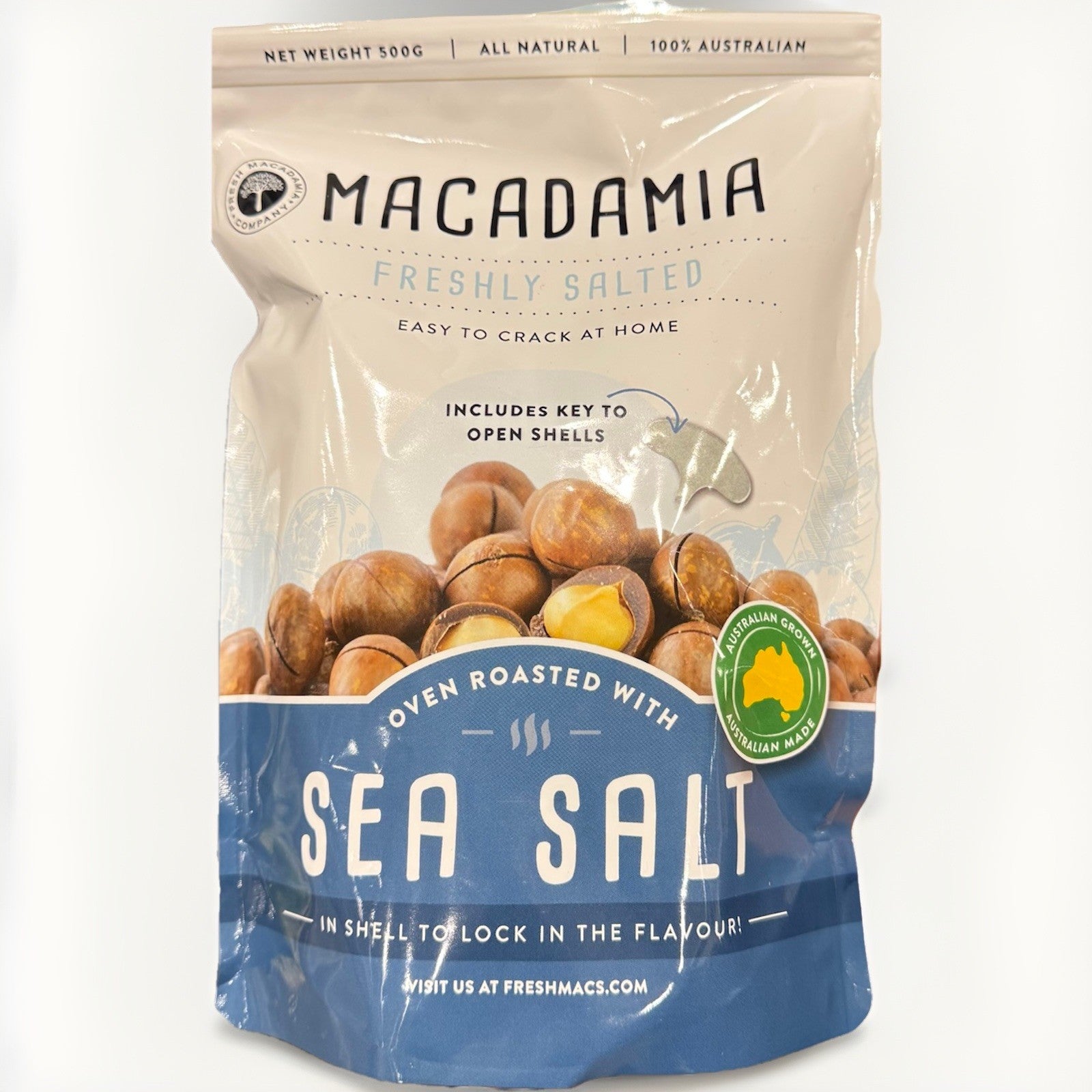 Fresh Macadamia Nuts 500g Roasted with Sea Salt In Shell 100% AU Ingredients