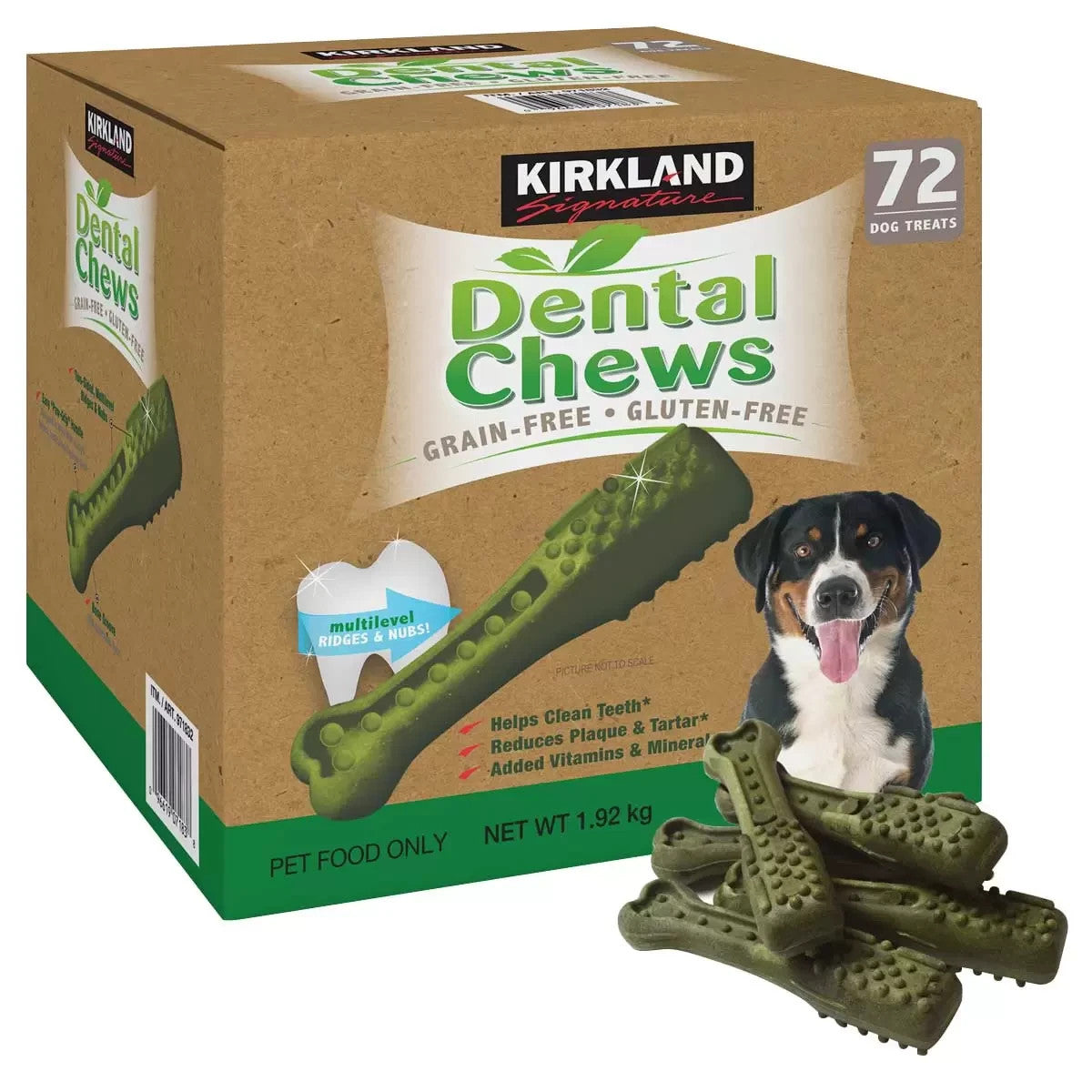 Kirkland Signature Dental Chews Pet Dog 10-25kg Dental Care 72 Dog Treats 1.92kg