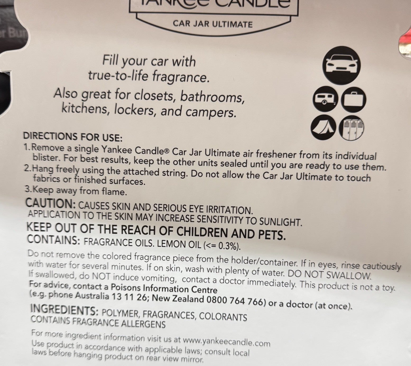 Yankee Candle Car Jar Ultimate Air Freshener Multipack Hanging Car Jar Pack of 5