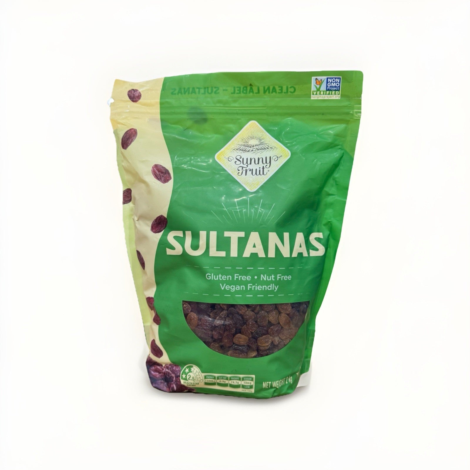 Sunny Fruit Sultanas 2kg Gluten Free Nut Free Vegan Friendly Dessert NON-GMO