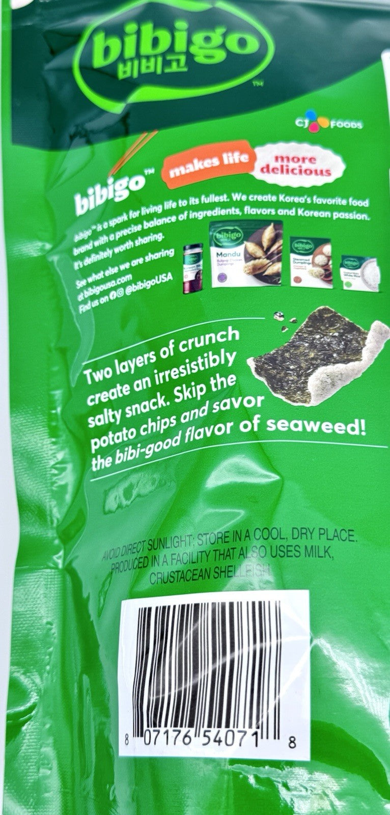 Bibigo Seaweed Chips Original 140g Snack - Made In South Korean