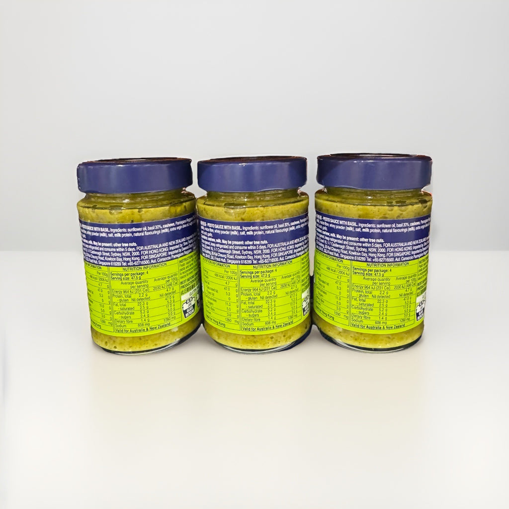 3 jars x 190g Barilla Pesto Alla Genovese Sauce