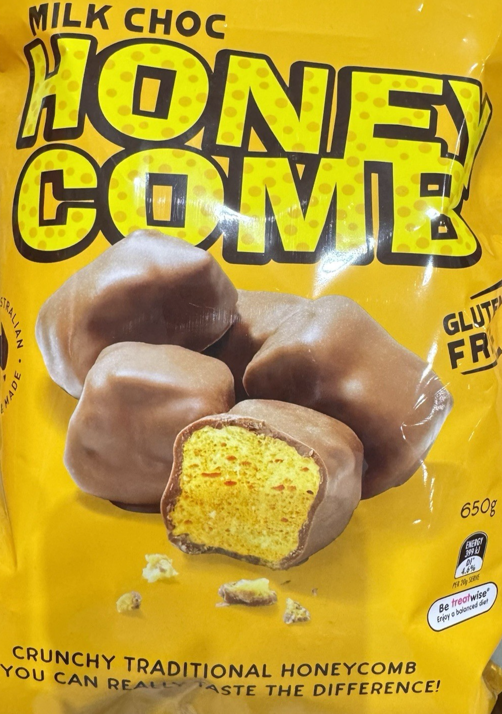 The Confectionery House Milk Chocolate Honeycomb 650g Crunchy Gluten Free