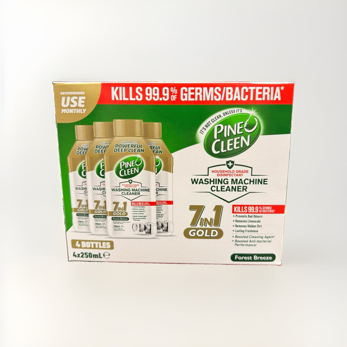 Pine O Cleen Gold Washing Machine Cleaner Forest Breeze 250ml x 4 Pack Liquid