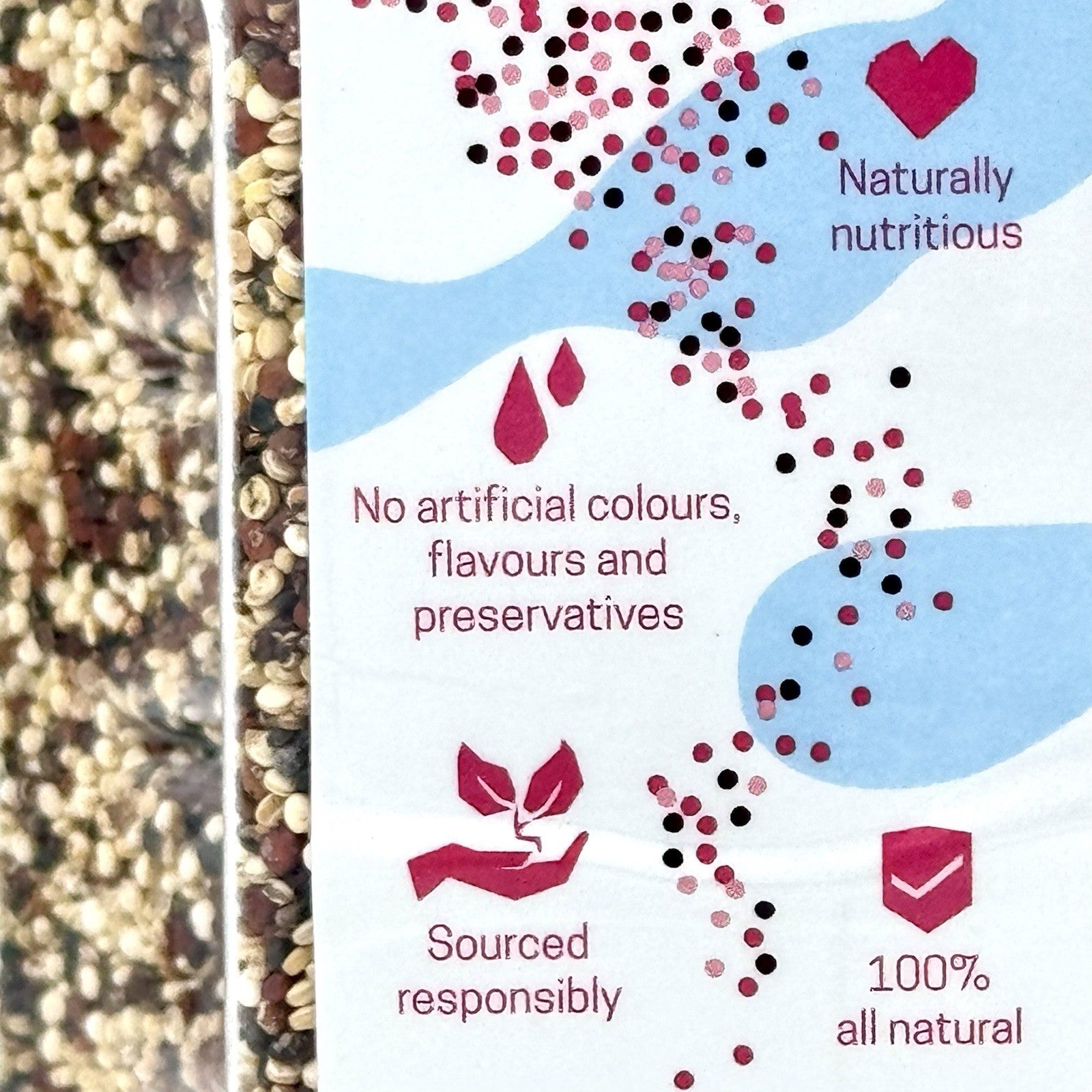 A GREEN MILL Certified Organic Tri Colour Quinoa 1.8Kg, 100% All Natural