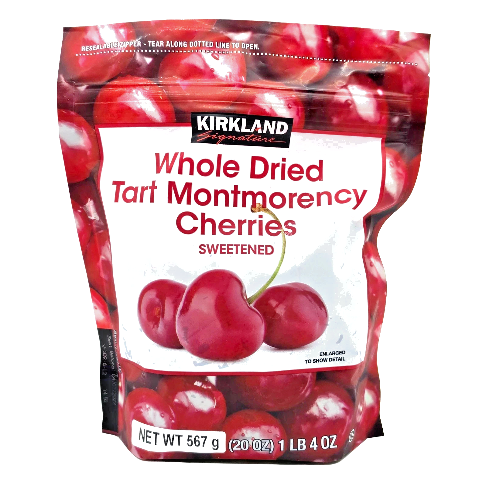 2x 567g Kirkland USA Organic Dried Tart Montmorency Cherries Resealable Healthy