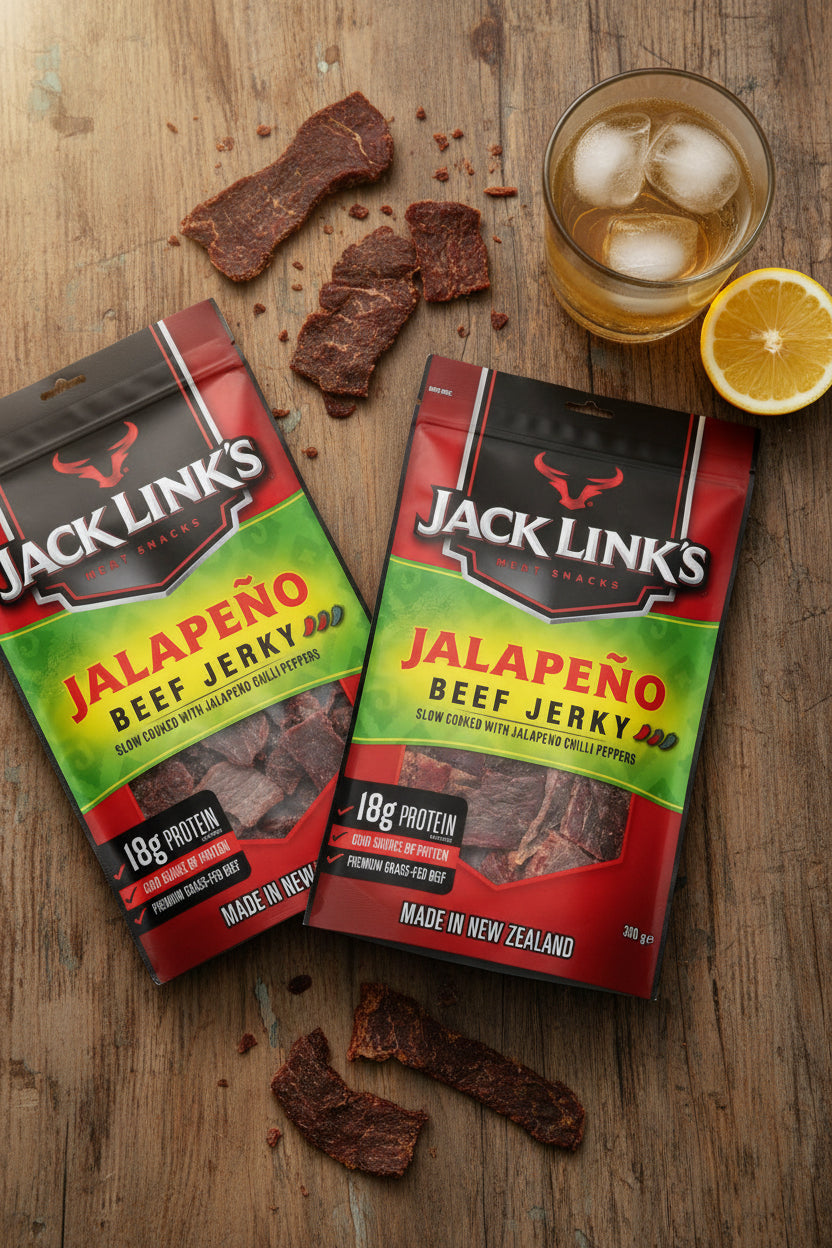 Jack Link's Jalapeno Beef Jerky  Made in New Zealand JUMBO Pack of 2 X 300G