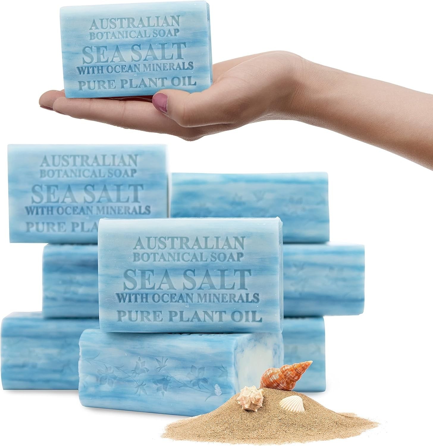 Australian Botanical Bar Soap (8 Pack x 200g) Sea Salt with Ocean Minerals