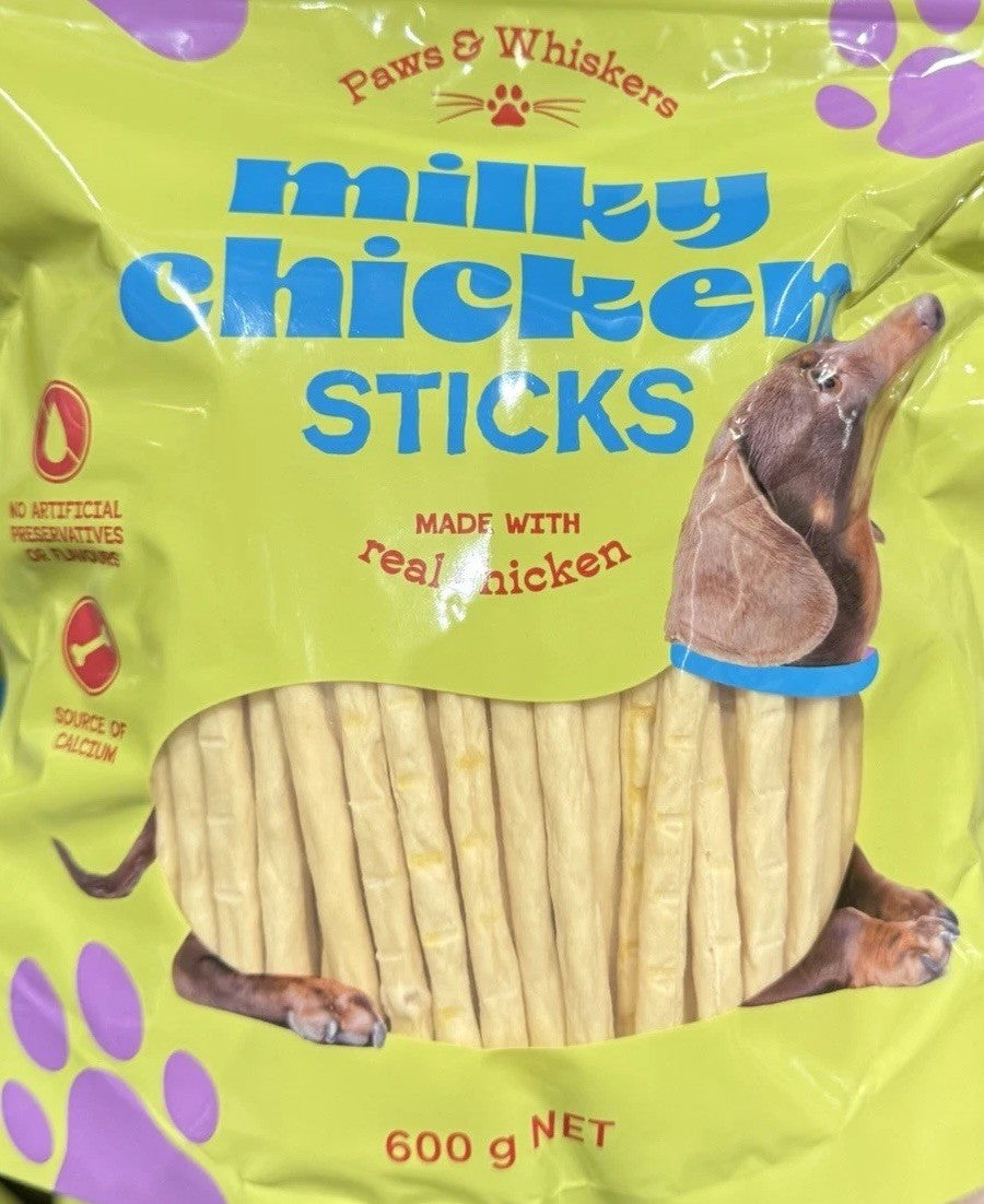 Paws & Whiskers Milky Chicker Sticks 600g  Made with Real Chicken
