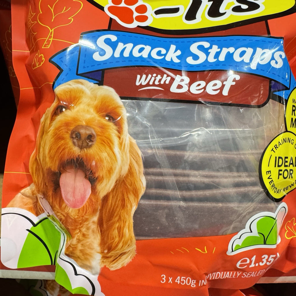 Snack-its Beef Flavoured Dog Snack Straps Treats1.35kg Australia Made Real Meat