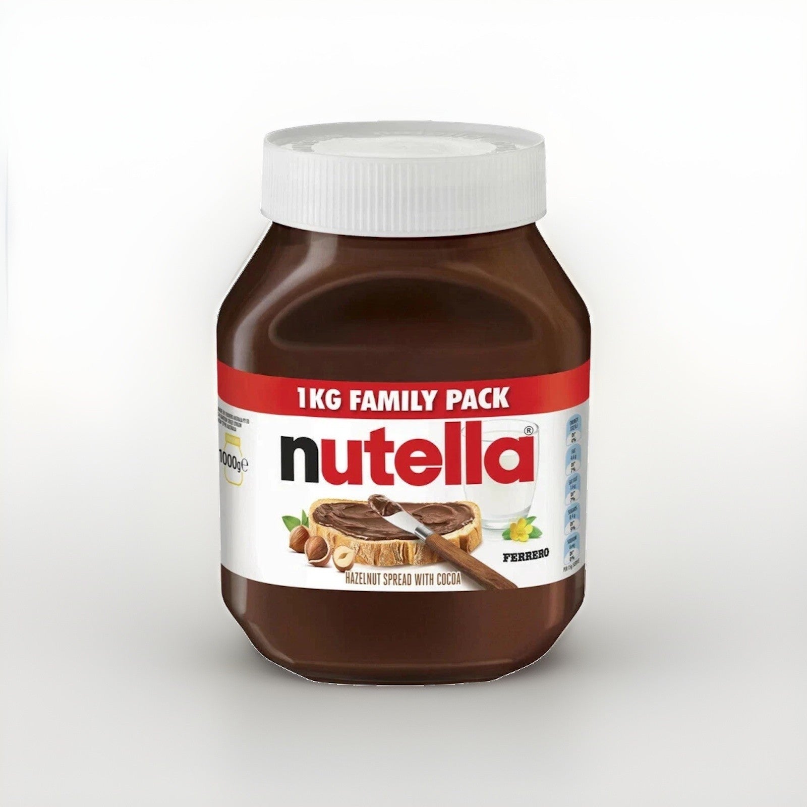Nutella Hazelnut Spread 1KG with Cocoa Chocolate Family Pack Pantry Bulk Jar