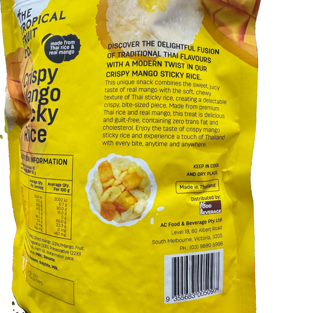 The Tropical Fruit Co Crispy Mango Sticky Rice Snack 300g Thai Dried Fruit