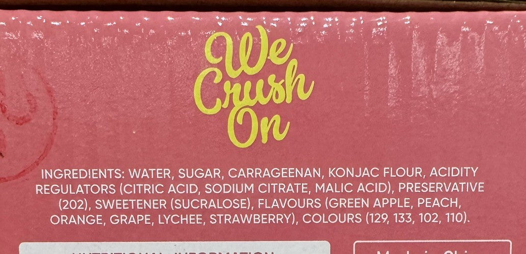 We Crush On 6 Fruit Jelly Straws Sticks 3kg, 150-Pack, Fun & Fruity Chewy Treats