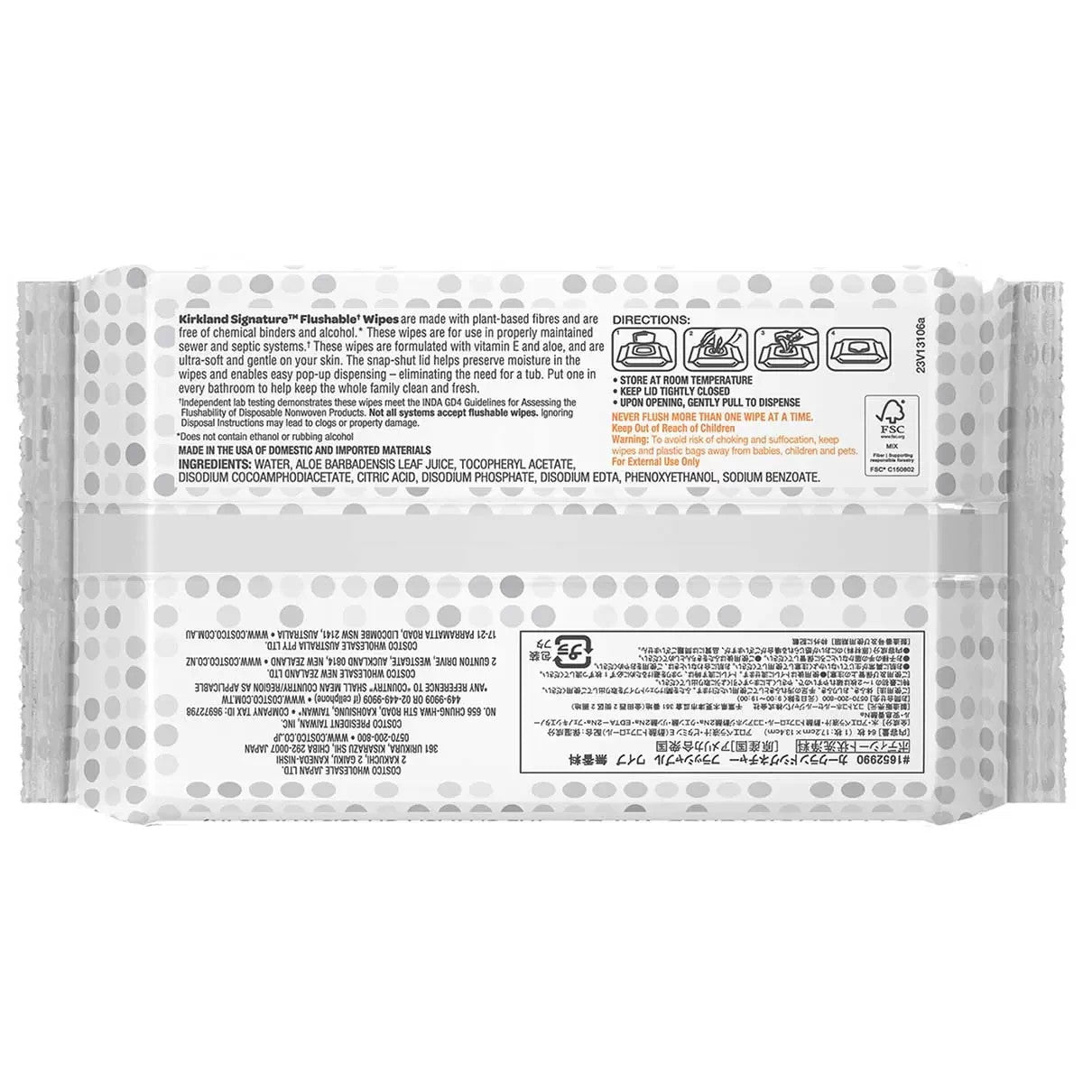 Kirkland Signature Soft Wet Wipes Cleaning Moist Flushable Wipes 640 Ultra New