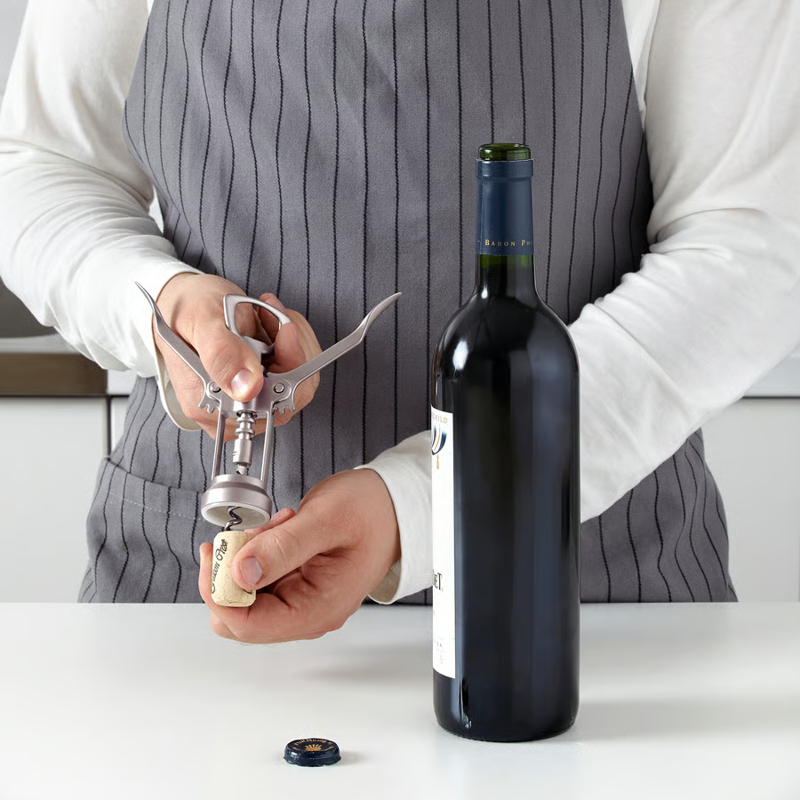 1x IKEA IDEALISK Corkscrew, Silver-Colour/Matt