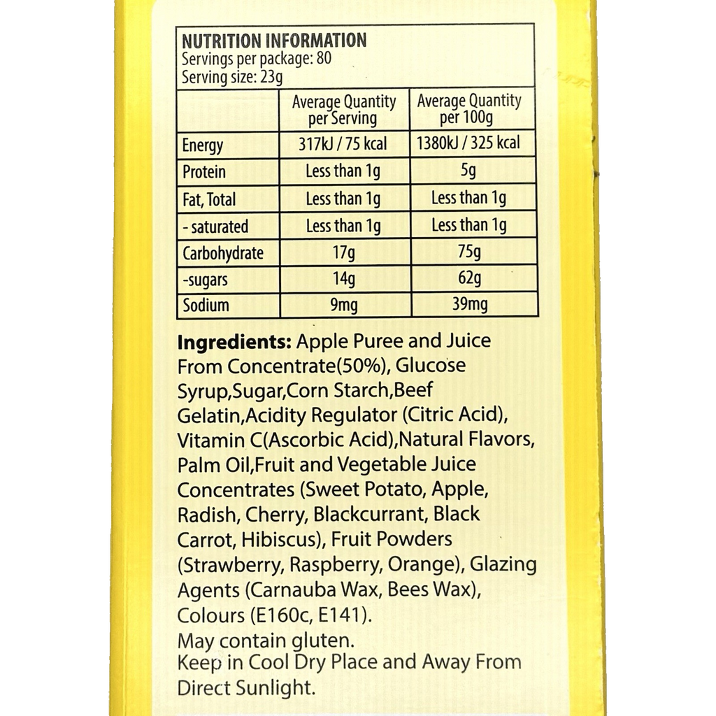 SUNKIST Mixed Fruit 80 x 23g Snacks Fat Free Real Fruit Kids Health Sweet 1.84kg