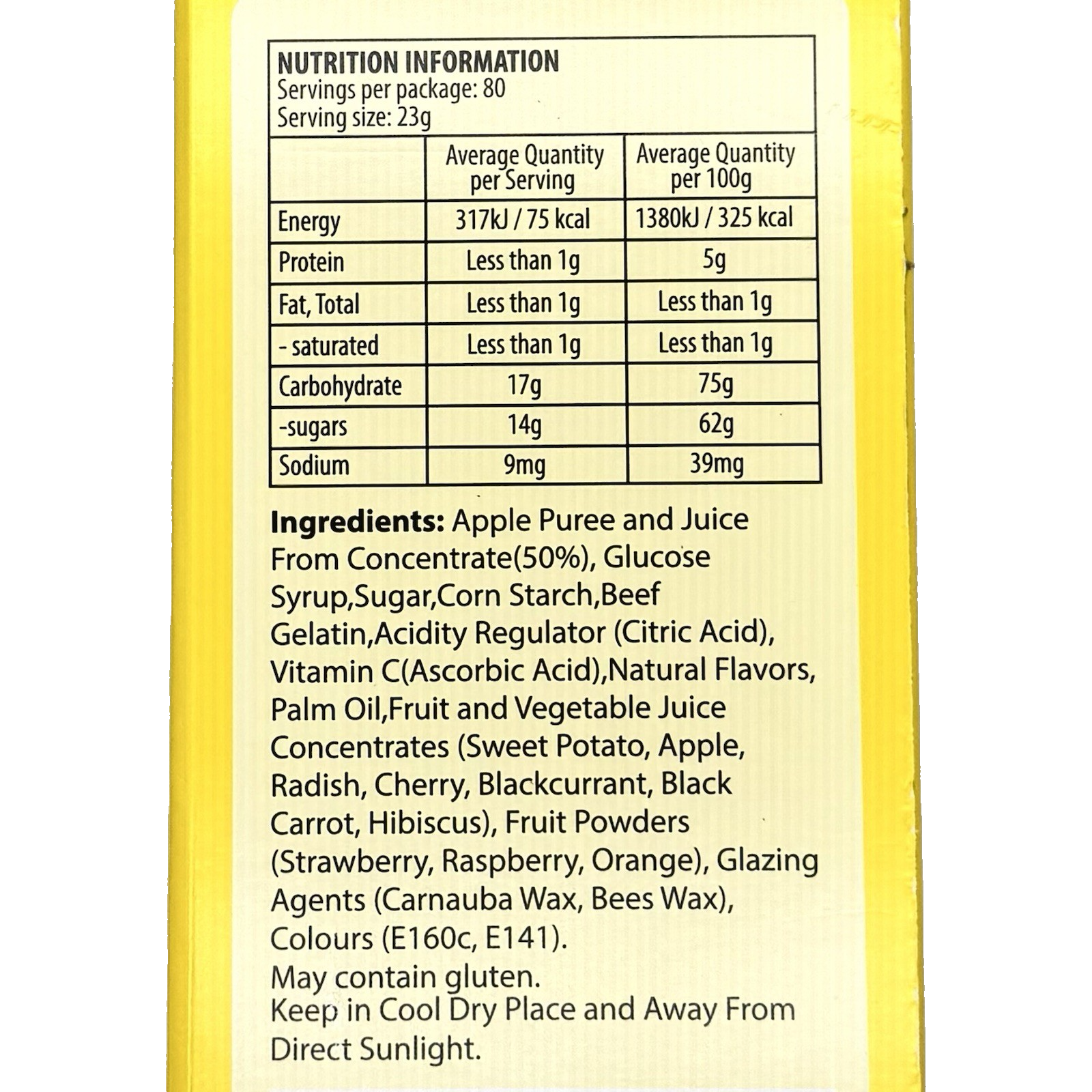 SUNKIST Mixed Fruit 80 x 23g Snacks Fat Free Real Fruit Kids Health Sweet 1.84kg