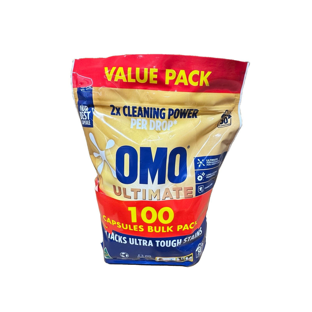 OMO Ultimate 3 in 1 Laundry Capsules 100 Count (2 x 50 Capsules) Cleaning Power