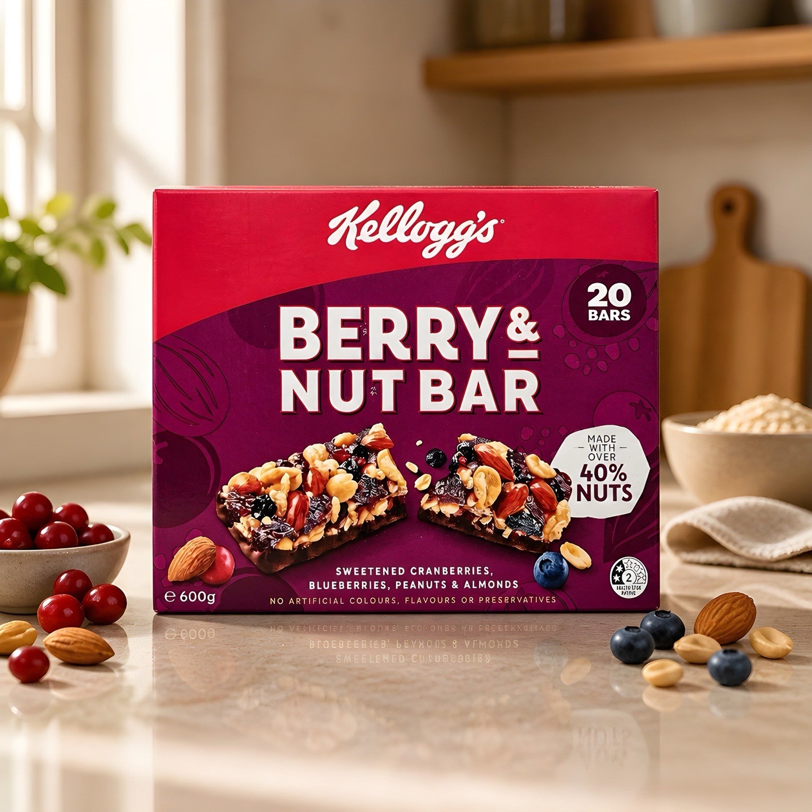 Kellogg's Berry & Nut Bar Over 40% Nuts ( 30g x 20 Pack)