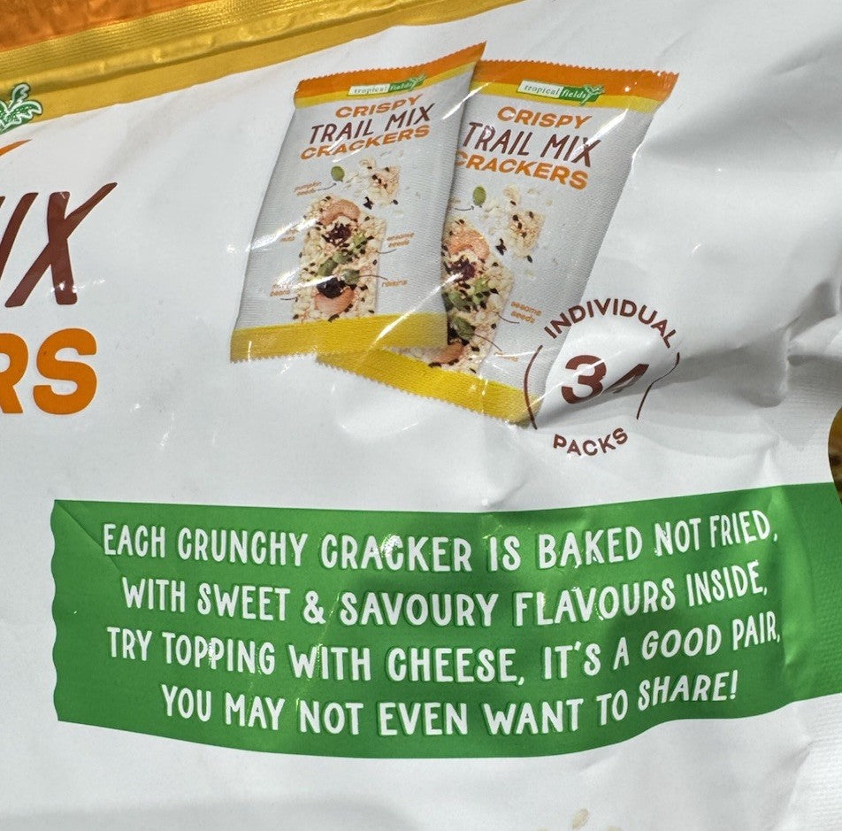2 X Crispy Trail Mix Mung Beans Cashew Sesame Seed Raisin Crackers Baked 788Gram