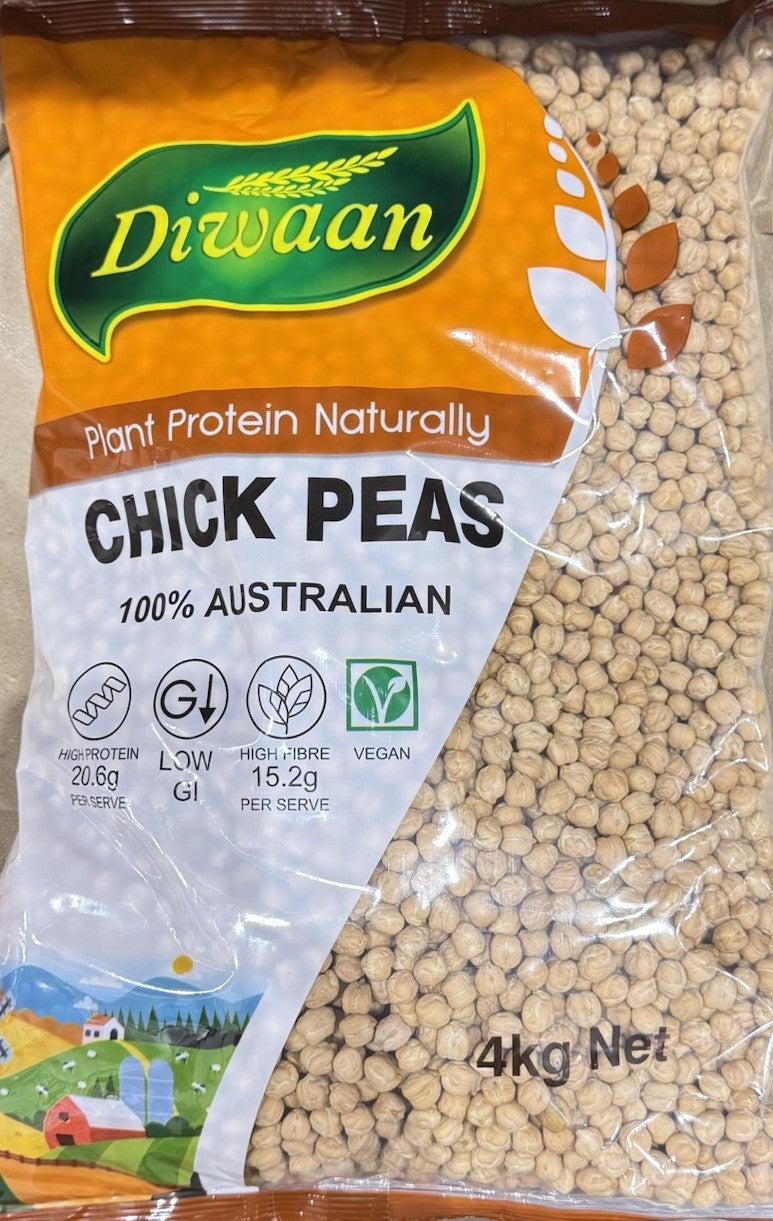 Diwaan Plant Protein Naturally Chick Peas 100% Australian 4KG VEGAN LOW GI