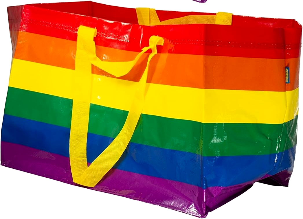 IKEA Bag  Large Rainbow Shopping Laundry Move Bag Fold Durable