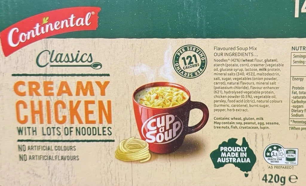 Continental Cup A Soup Creamy Chicken with Lots of Noodles 7 Packs x 2 Serves